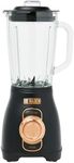 Haden Power Blender, 1.75 Liter Glass Jug, High Power 700W Motor, 5 Speed Settings, Pulse and Ice Crush Buttons, Stainless Steel, Black/Copper