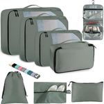 Toncoke 8 Set Packing Cubes for Travel Women Men Kids, Mesh Suitcase Organizer Bags Set for Luggage, 4 Sizes Extra Large, Large, Medium, Small, Travel Camping Essentials Accessories, Avocado Green