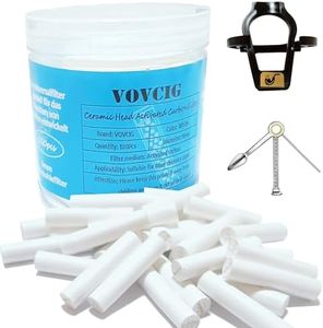 VOVCIG 6mm Activated Charcoal Filters,Ceramic Pipe Filter,100 Filters with Pipe Holder and 3 in 1 Pipe Tool