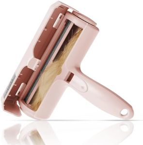 ORDORA Pet Hair Remover for Furniture/Bed, Reusable Dog Hair Remover Roller for Dog & Cat, Self-Cleaning, No Adhesive or Sticky Tape Needed, Perfect Fur Remover for Couch (Champagne Pink)
