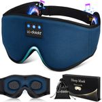 LC-dolida Bluetooth Sleep Mask Headphones 3D Deep Eye Mask with Headphones,Can Play 14 Hours Breathable 200% Blackout Plane Travel Essentials,Sleep Mask Blackout with Travel Bag Tech Gadgets