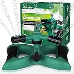 Signature Garden Water Sprinklers for Yard, Three Arm Sprinkler, 12 Built-in Spray Nozzles, 360 Degree Rotation, Connect Multiple Large for Large Or Small Grass Lawn Area