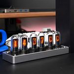 Vastarry Nixie Tube Clock Glow Tube Clock IPS Color Screen Digital Clock DIY Analog Digital Tube WiFi time Desktop Desktop Digital Clock Decoration Gift