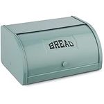 Perome Roll Top Bread Bin, Stainless Steel Bread Box for Kitchen, Retro Bread Storage Container for Counter-top, Vintage Food Container (Green)