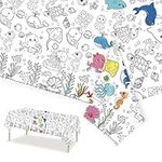 Under The Sea Coloring Poster for Kids, Large Ocean Animals Giant Coloring Paper Tablecloth, Sea Themed Color-in Activities Games for Kids School Classroom Home BirthdayParty Supplies, 108 x 54 Inch