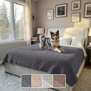 PAULATO BY GA.I.CO. Waterproof Blanket for Bed – King Absorbent Couch Cover – Machine Washable Stain-Resistant Pad for Large Sofa – Pets Cat & Dog Friendly Furniture Protector - Dark Grey