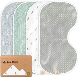 KeaBabies 4-Pack Baby Burp Cloths Baby Girl, Boy - Organic Cotton Burp Cloth, Extra Large, Absorbent, Soft Burping Cloths & Bibs Set for Babies, Newborn Burp Clothes, Thick Burp Rags (Nordic)