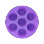 Selecto Bake 7 Cup Silicone Bun/Muffin Tray Non Stick Tin Tray Baking Pudding Mold (Purple)