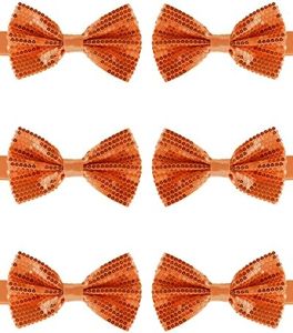 Man of Men Bowtie - Sequin - Orange - 6pk