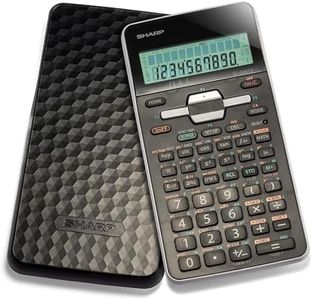 Sharp EL-506TSBBW 12-Digit Engineering/Scientific Calculator with Protective Hard Cover, Battery and Solar Hybrid Powered LCD Display, Great for Students and Professionals, Black