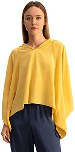 LilySilk Womens Pure Silk Poncho Ladies Solid Color Plain Blouse for Party Daily Casual Weal Tops Spring Summer Fall Shirts(Ginger)