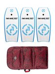 Two Bare Feet 37" Bodyboard Triple Bundle - 3x 42 Future Bodyboards + Bag (Future Blue + Future Blue + Future Blue + Red Bag)