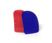 Set of 2 Dough Scrapers Bowl Scraper Food Safe Plastic Pastry Bread Dough Cutter Baking Tools (Red and Blue colour) Size 85 x 120 mm