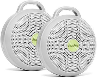 Yogasleep Hushh Portable White Noise Machine for Baby | 3 Soothing, Natural Sounds with Volume Control | Compact for On-the-Go Use & Travel | USB Rechargeable | Baby-Safe Clip & Child Lock | 2-Pack