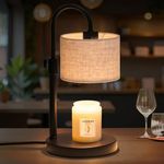 FINCMY Candle Warmer Lamp with Timer, Adjustable Height Candle Wax Warmer Candle Lamp Warmer for Jar Candles, Home Decor House Warming Gifts Compatible with Various Candles-Linen