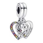 Lkwidi Puzzle Piece Hearts Splittable Friendship Bead Charm- 925 Sterling Silver Pendant,Girl Jewellery Beads Gifts for Women Bracelet Necklace