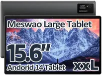 MESWAO 15.6 Inch Android 14 Tablet, 2025 Large Tablet with1080 IPS HD Display Big Screen, 8-Core, 6GB+128GB, Support 512G TF Card, 12000mAh Long Lasting Battery for Movie/Work-Space Gray