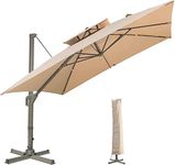 7 star DECOR Heavy Duty Aluminium 10x10ft Large Umbrella with 120kg Base (Beige)