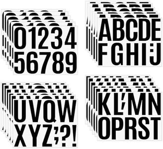 Zfseyuh 24 Feuilles Lettres Autocollantes,10 cm Imperméable Lettres Adhesives,Chiffres Adhesifs Utilisé pour Marquer les Numéros D'adresse des Fenêtres et Des Portes(Noir)
