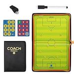 Yagosodee Football Tactics Board, Magnetic Soccer Tactics Board, Double Foldable Sided Soccer Dry-Erase Board Portable Football Training Board Coaching Board Equipment (54 x 32cm) (with zipper)