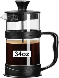 PARACITY French Press Coffee Maker 34oz, Coffee Press with 3 Filters Screen, Camping French Press, Portable Cold Brew Coffee Maker for Travel& Home Gift(Black)