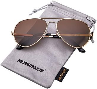 Upgraded Aviator Sunglasses for Men and Women Police Polarized Sun glasses Gradient Lens Military Pilot Style with UV 400 Protection (Gold/Gradual Brown)
