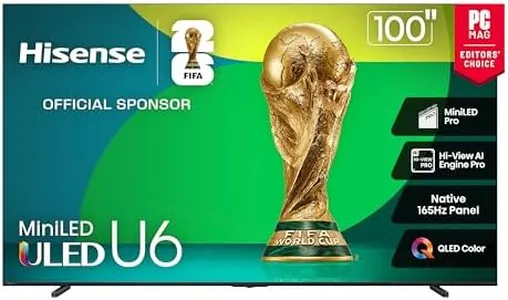 Hisense 100" Class U6 Series Best Value Mini-LED 4K UHD Smart Fire TV (100U65QF, 2025 Model) - QLED, Native 144Hz, HDR10+, Anti-Glare, Dolby Vision IQ, Dolby Atmos, Game Mode Pro, Alexa Built in