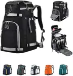 Expandable Ski Boot Bag – 55L to 70L Waterproof Ski & Snowboard Boot Backpack with Helmet Compartment – Fits Boots, Goggles, Gloves & Gear – Travel-Ready for Men & Women