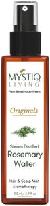 Mystiq Living Rosemary Water for Hair Growth, Mist Spray Steam Distilled 100% Pure and Natural Hydrosol, Hair Mist - 100ML