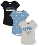 Amazon Essentials Disney | Marvel | Star Wars | Princess Girls' Short-Sleeve Tunic T-Shirts, Pack of 3, 3-Pack Star Wars Grogu and Friends, 5 Years