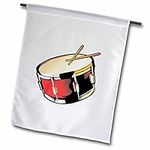 3dRose fl_164399_1 Snare Drum Red Realistic Slanted Garden Flag, 12 by 18-Inch