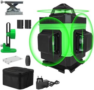 AQTZGOS level 16-line green level 4x360 horizontal and vertical cross line tool, with horizontal and vertical lines, remote control, magnetic rotating bracket and two batteries