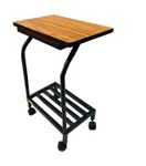 PP Chair Metal Inverter Trolly Moving Stand for Home Office with Wooden TOP and Iron Frame and Wheels for Single Inverter Battery