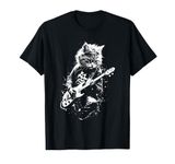 Distressed Cat Playing Guitar Punk Rock & Roll Vintage T-Shirt