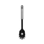 Fackelmann MODE Spaghetti Spoon, Spaghetti Tong, Server, PBT Plastic Non-Stick Function Head & Stainless Steel Handle with Hanging Loop, 32 x 6 x 4 cm, Black, Grey & Silver