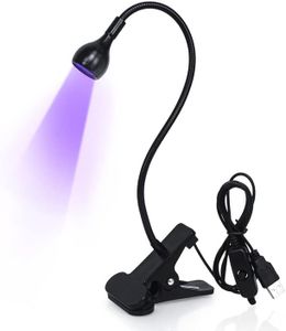 krofaue UV LED Nail Lamp, Gel UV Nail Lamp 3W 5V Gel Nail Polish UV Light with 4 Levels Setting Gooseneck Lamp Clip Professional Nail Dryer for Gel Polish Curing Nail Tips Art Tools Accessories
