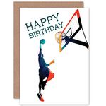 Wee Blue Coo Basketball Birthday Greeting Card - Slam Dunk CP1118