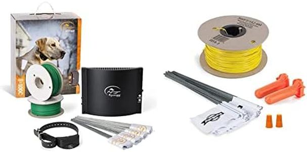 SportDOG Brand In-Ground Fence Systems - Underground Wire Electric Fence - 100 Acre Capability & PetSafe Fence Wire and Flag Kit, Includes 50 Boundary Flags and 150 Meters of Wire