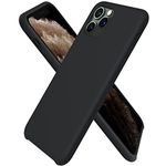 ORNARTO Liquid Silicone Case for iPhone 11 Pro, Slim Liquid Silicone Soft Gel Rubber Case Cover for iPhone 11 Pro(2019) 5.8 inch-Black