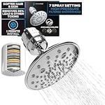 SparkPod High Pressure Shower Filter Head -Water Filter Suitable for People w/Dry Hair, Skin & Scalp, 7 Function Shower Head with Filter Helps Remove Chlorine (Luxury Polished Chrome)