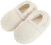 LseLom Toddler Boys Girls Slipper Little Kid Fuzzy Memory Foam Slip Resistant House Bedroom Shoes, Beige, 6 Toddler