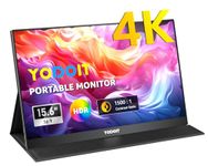 Yodoit Portable Monitor 15.6" 4K UHD Monitor Screen IPS Display with USB Type C Port and Built-in Speakers with Smart Cover Monitor Compatible with PC, Laptop, MacBook, Xbox