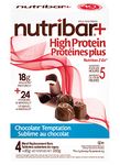 Nutribar+ Chocolate Temptation Flavoured Bars, High protein, Meal Replacement Bars, 24 Vitamins & Minerals, High Fibre, 4-Count