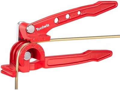 Toolwiz Pipe Bender 3-in-1 Manual Tube Bender for 1/4'' 5/16'' 3/8'' Tubing Heavy Duty Brake Line Bender 0-180 Degrees Tubing Bender for Copper Brass and Aluminum Pipes - Red