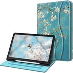 FINTIE Case for Samsung Galaxy Tab S6 Lite 10.4 Inch 2024/2022/ 2020 with S Pen Holder, Multi-Angle Viewing Soft TPU Back Cover with Pocket Auto Wake/Sleep, Blossom