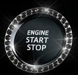 JK (Black) Car Engine Start Stop Switch CE Start Button Cover Decorative Auto Accessories Push Button Sticky Cover Car Interior Decoration Diamond Rhinestone Ring Compatible With 3-DOOR