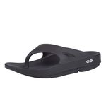 OOFOS OOriginal Unisex Sandals - Lightweight Recovery Footwear, Reduces Stress on Feet, Joints & Back, Machine Washable, Black, 8 Women/6 Men