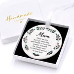 Those We Love Don't Go Away Christmas Memorial Ornament, Personalised Ceramic Heart Circle In Loving Memory Keepsake Decoration, Christmas Xmas Hanging Tree Bauble, With Gift Box