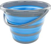 Southern Homewares Deluxe Foldable Silicone Collapsible 2.65 Gallon Bucket Blue