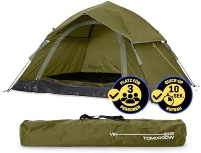 Lumaland Camping Zelt | Leichtes Pop Up Wurfzelt | 2-3 Personen Kuppelzelt | Trekking & Festival Igluzelt | Sekundenzelt Wasserdicht 210x190x110cm | Ideal auch als Strand Wind- & Sonnenschutz [Grün]
